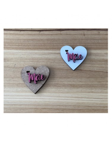 MADEIRA- CORAÇÃO MINI 5CM MÃE