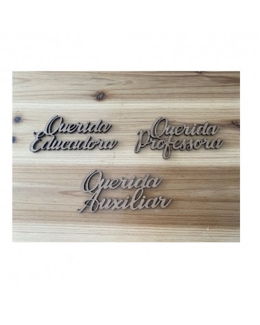MADEIRA- QUERIDA PROFESSORA/EDUCADORA/AUXILIAR 10CM