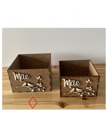 MADEIRA- CAIXA CAST. 15X15X10CM MÃE