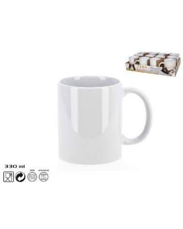 CANECA PORCELANA BRANCA  330ML