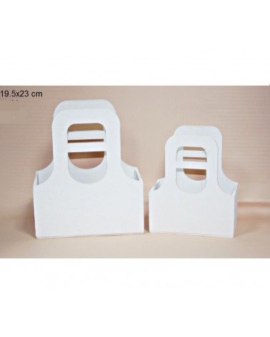 CONJ. 2 CESTAS BRANCAS 19X23CM LN-14487