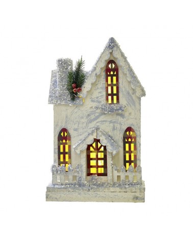 NATAL- CASA MADEIRA C/LEDS 22X11X37CM