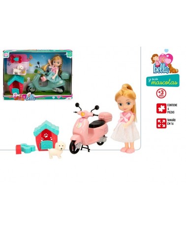 MENINA- BONECA 16CM C/SCOOTER