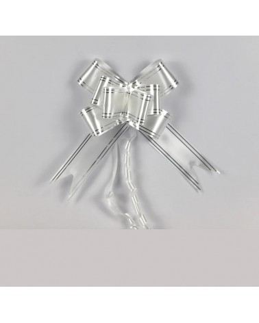 LAÇO BRANCO C/FIO PRATA 5cmX85cm (10) FTY-14155
