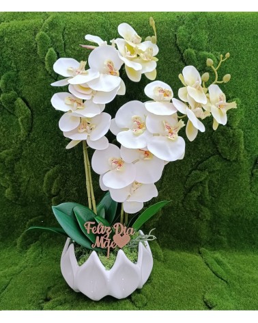 TAÇA C/ORQUIDEA 2 CAULES 37X63CM