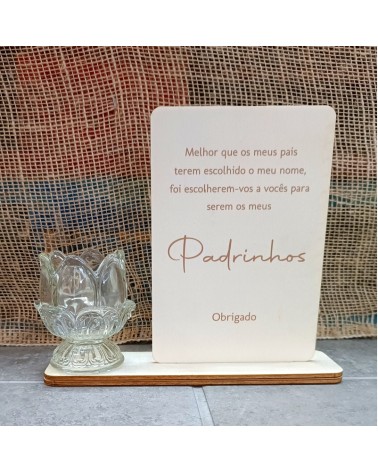 MADEIRA- MOLDURA C/BASE E CASTIÇAL 22X19CM