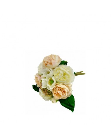RAMO PEONIAS BRANCO/CHAMPANHE 30cm