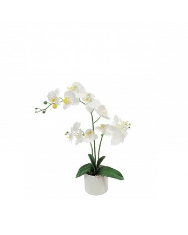 FLOR ARTIFICIAL- VASO C/ORQUIDEAS COR BRANCO 65CM