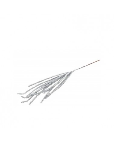 FLOR ARTIFICIAL- PE FOLHAGEM COR PRATA/NEVE 70CM