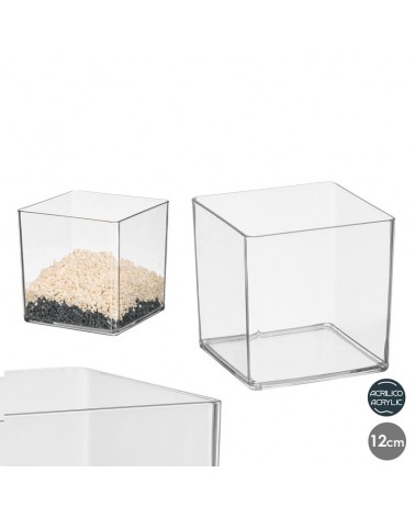 VASO QUADRADO ACRILICO 12X12CM