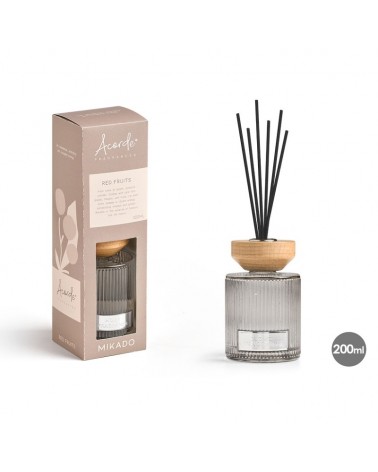 DIFUSOR MIKADO REDONDO 200ML FRUTOS VERMELHOS