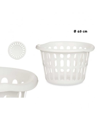 CESTO P/ROUPA REDONDO 40CM BRANCO