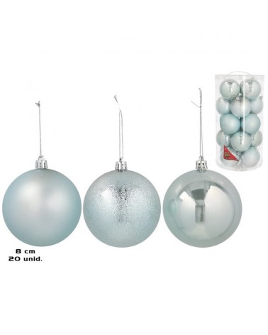 DEC. NATAL- BOLAS DE NATA AZUIS 8CM PACK20
