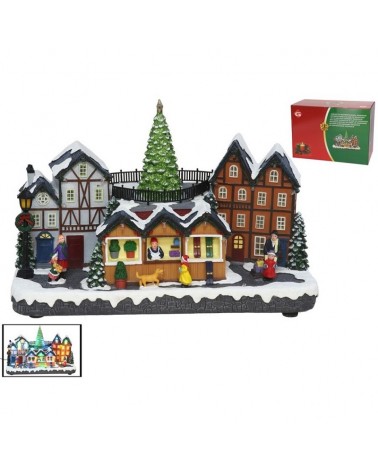 NATAL- MOVIMENTO MUSICA VILLAGE LED 30X15X20CM
