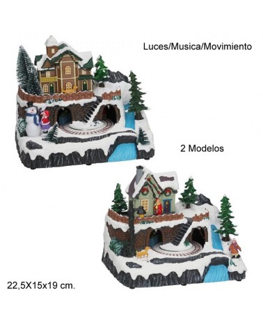 NATAL- ALDEIA C/LED E C/MUSICA 22.5X15X19CM