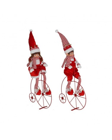 DEC. NATAL- ELFO C/BICICLETA 13X30X61CM