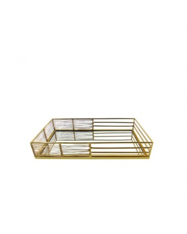 METAL-TABULEIRO RECT.C/ESPELHO DOUR. 30x17x5cm