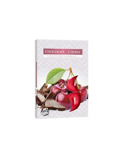 TEALIGHT PERF.CX6 CHOCOLATE/CEREJA TP15-104