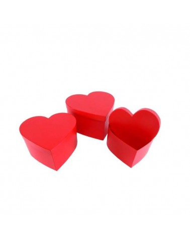 CONJ. 3 CAIXAS CORAÇAO VERMELHO 30X29X16CM