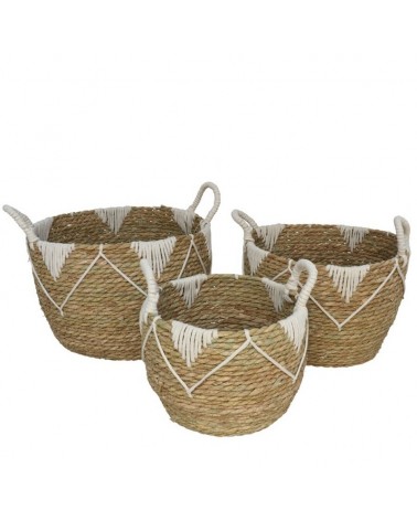 CONJ. 3 CESTOS BURUNDI 33X33X22CM
