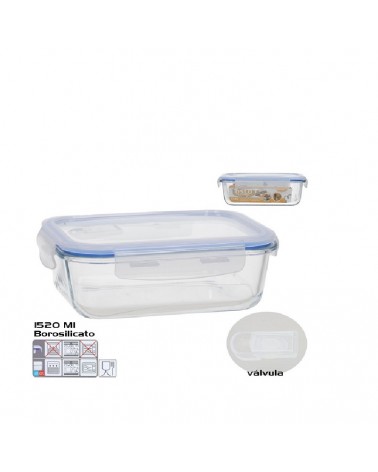 CAIXA P/ALIMENTOS RECT. VIDRO 1520ML