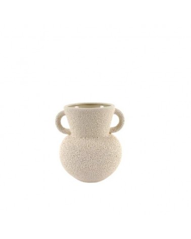 CERAMICA- ANFORA COR CREME AREADO 18X17X19CM