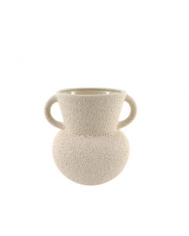 CERAMICA- ANFORA COR CREME AREADO 21X20X24CM