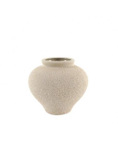 CERAMICA- JARRA COR CREME AREADO 17X15CM
