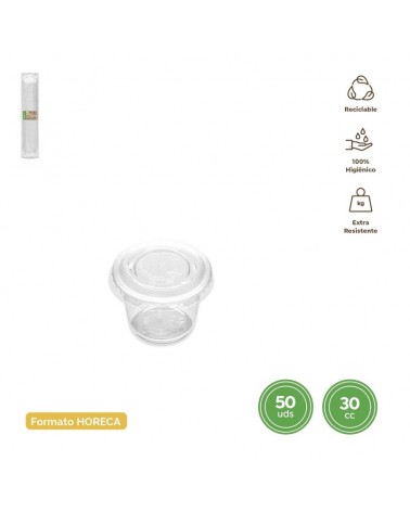 DESCARTAVEIS- EMB PLASTICA C/TAMPA 30CC PACK50