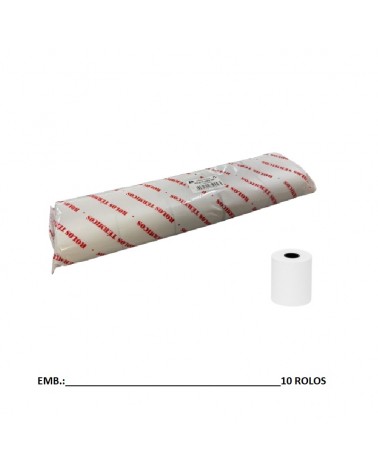 ROLO PAPEL TERMICO 57X40X11 58gr S/BPA PACK10