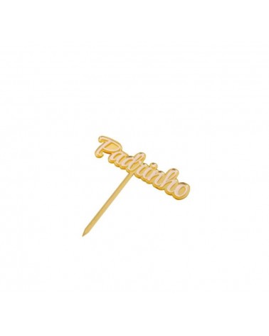 ACRILICO- ESPETO DOURADO PADRINHO 12x11cm