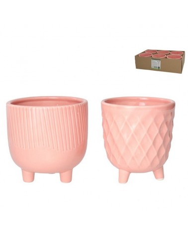 VASO CERAMICA ROSA 13X13X11.8CM