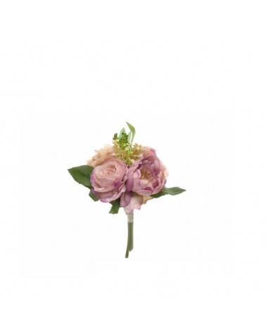 FLOR ARTIFICIAL- RAMO PEONIAS ROSA 30cm
