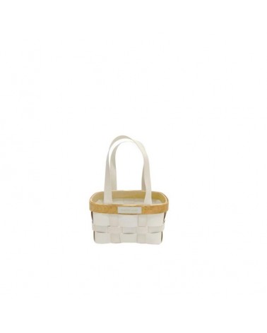 VIME PVC- CESTA RECT. C/ASAS BRANCO 18x13x24cm