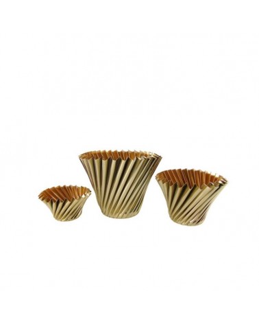 METAL-CONJ. 3 VASOS DOURADO 28x28x21cm