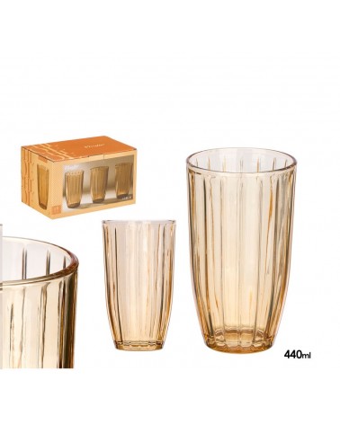 COPO ALTO RISCAS 440ML AMBAR