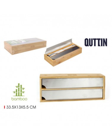 DISPENSADOR BAMBU ALUMINIO/FILME 33.5X13CM