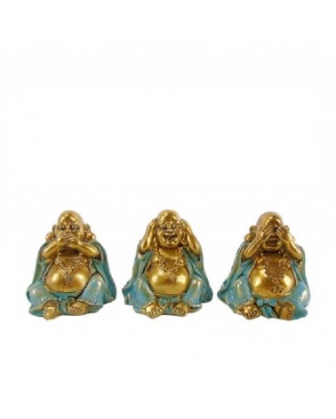 MARFINITE- CONJ. 3 BUDAS COR AZUL/OURO 8CM