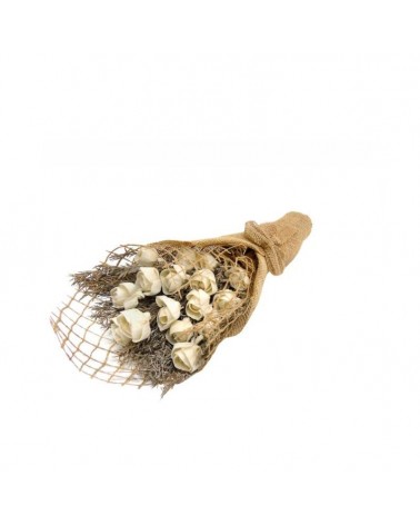 FLOR SECA- RAMO FLORES COR CREME 54CM