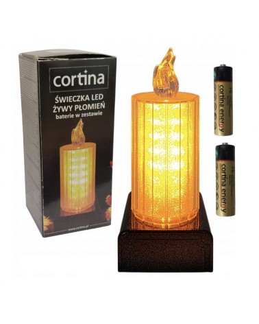 COLUNA LED CHAMA C/BASE PRETA 15CM