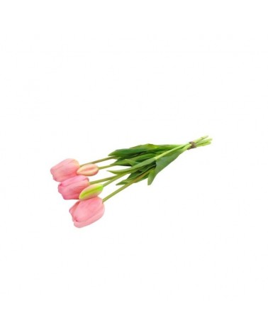 FLOR ARTIFICIAL- RAMO 5 TULIPAS ROSA 46cm