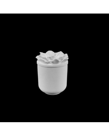 ARTESANATO GESSO- JARRA C/TAMPA FLOR GR. 8x11cm