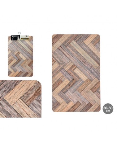 TAPETE COM EFEITO MADEIRA 50X80CM
