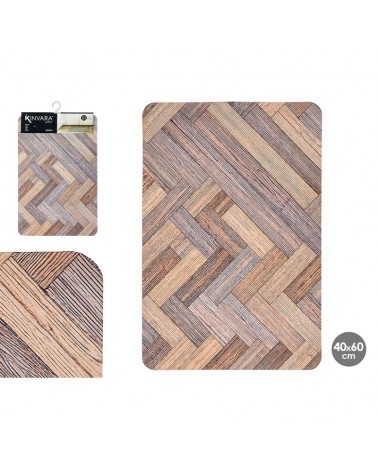 TAPETE COM EFEITO MADEIRA 40X60CM