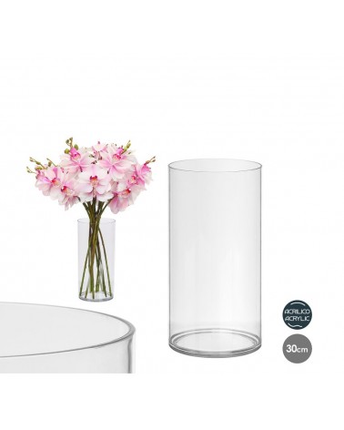 JARRA CILINDRICA ACRILICA 15X30CM