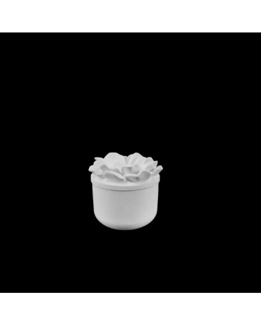 ARTESANATO GESSO- JARRA C/TAMPA FLOR PEQ. 8x8cm