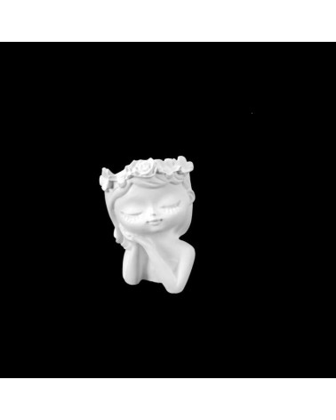 ARTESANATO GESSO- VASO II MENINA 9x7cm