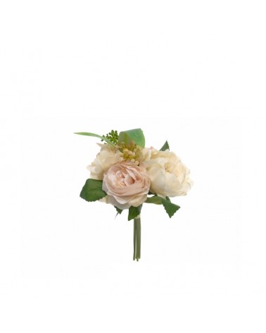 FLOR ARTIFICIAL- RAMO PEONIAS CREME 30cm