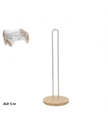 PORTA-ROLOS WC MADEIRA+METAL 15X42CM