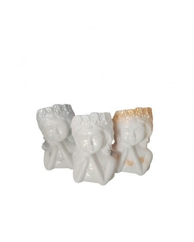 CERAMICA- CABEÇA MENINA 13X20CM